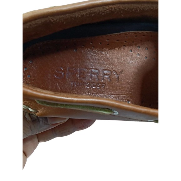 Sperry Men's Top Sider Boat Shoes Preowned Great Condition Tan Leather 10M - Picture 11 of 11